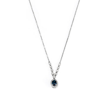 18K White Gold 0.70ct Sapphire and Diamond Necklace - 20694258 - H&H Jewellery Pty Ltd