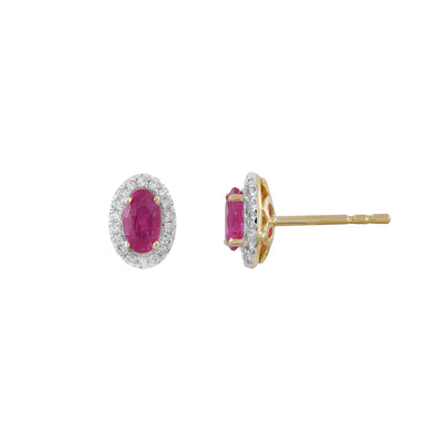 9K Yellow Gold 0.50ct Ruby and Diamond Stud Earrings - 20710507 - H&H Jewellery Pty Ltd