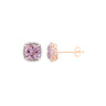 9K Rose Gold Pink Amethyst Earrings | Gold Stud Earrings Melbourne | Gold Stud Earrings Australia | H&H Jewellery
