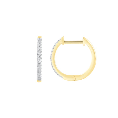 9K Yellow Gold Tdw. 0.08ct Diamond Huggie Earrings - 20717476 - H&H Jewellery Pty Ltd