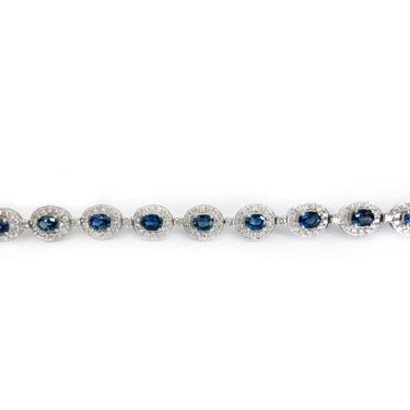 18K Gold 4.53ct Sapphire & Diamond Bracelet | Diamond Tennis Bracelet Melbourne | Diamond Tennis Bracelet Australia | H&H Jewellery