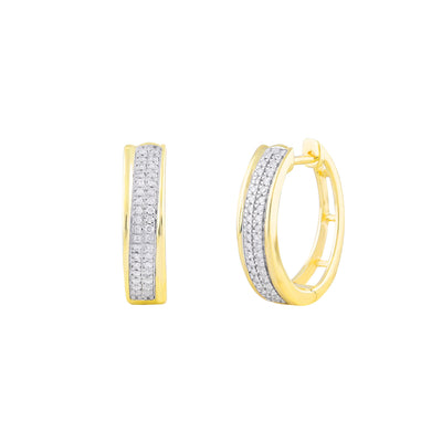 9K Yellow Gold Tdw. 0.20ct Diamond Huggies Earrings - 20695736 - H&H Jewellery Pty Ltd