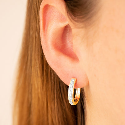9K Yellow Gold Tdw. 0.53ct Diamond Huggie Earrings | Gold & Diamond Huggies Earrings Melbourne | Gold & Diamond Huggies Earrings Australia | H&H Jewellery 