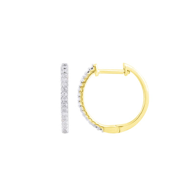 9K Yellow Gold Tdw. 0.10ct Diamond Huggies Earrings - 20717360 - H&H Jewellery Pty Ltd