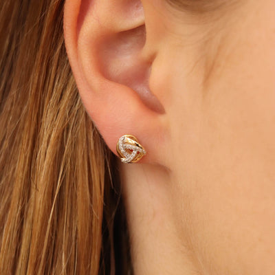9K Yellow Gold Tdw. 0.1ct Diamond Earrings | Diamond Earrings Melbourne | Diamond Earrings Australia | H&H Jewellery 