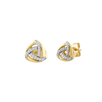 9K Yellow Gold Tdw. 0.1ct Diamond Earrings - 20710972 - H&H Jewellery Pty Ltd