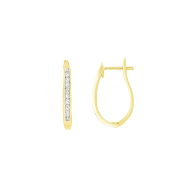 9K Yellow Gold Tdw. 0.17ct Diamond Huggies Earrings | Gold & Diamond Huggies Earrings Melbourne | Gold & Diamond Huggies Earrings Australia | H&H Jewellery 