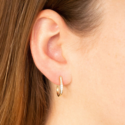 9K Yellow Gold Tdw. 0.17ct Diamond Huggies Earrings | Gold & Diamond Huggies Earrings Melbourne | Gold & Diamond Huggies Earrings Australia | H&H Jewellery 