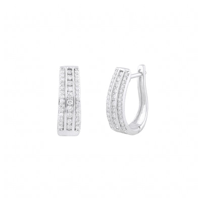 9K White Gold Tdw. 0.33ct Diamond Huggies Earrings - 20695712 - H&H Jewellery Pty Ltd