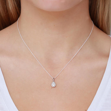 9K White Gold With Diamond Pendant | White Gold Jewellery Melbourne | White Gold Jewellery Australia | H&H Jewellery 