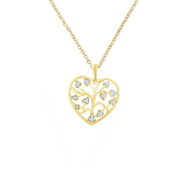 9K Yellow Gold Tdw. 0.10ct Diamond Tree Pendant | Gold & Diamond Necklaces and Pendants Melbourne | Gold & Diamond Necklaces and Pendants Australia | H&H Jewellery 