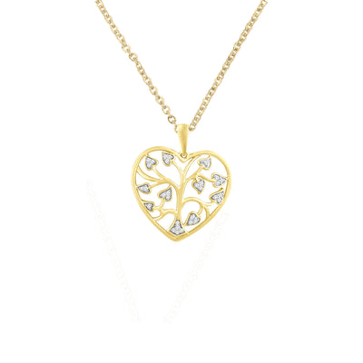 9K Yellow Gold Tdw. 0.10ct Diamond Tree Pendant - 20711030 - H&H Jewellery Pty Ltd