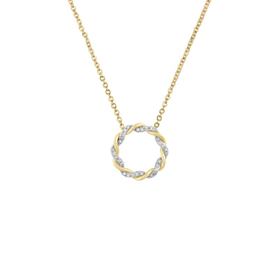 9K Yellow and White Gold Tdw. 0.05ct Diamond Pendant - 20719814 - H&H Jewellery Pty Ltd