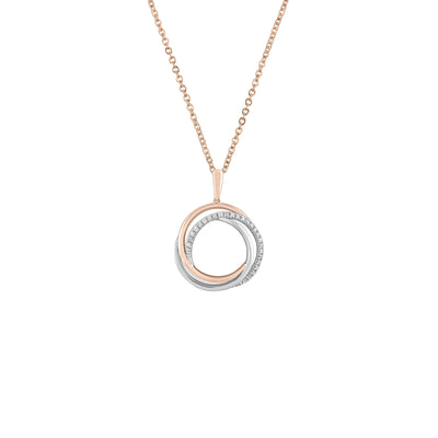 9K Rose and White Gold Tdw. 0.16ct Diamond Pendant - 20696009 - H&H Jewellery Pty Ltd
