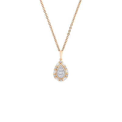 9K Rose and White Gold Tdw. 0.25ct Diamond Pendant - 20696016 - H&H Jewellery Pty Ltd
