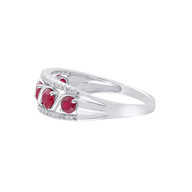 9K White Gold Ruby and Diamond Ring - 20713959 - H&H Jewellery Pty Ltd