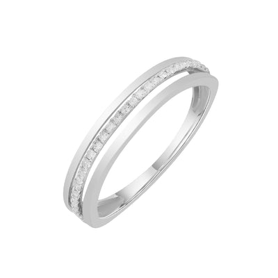9K White Gold Tdw. 0.10ct Diamond Band Ring - 20713829 - H&H Jewellery Pty Ltd