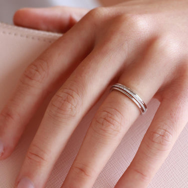 9K White Gold Tdw. 0.10ct Diamond Band Ring - 20713829 - H&H Jewellery Pty Ltd
