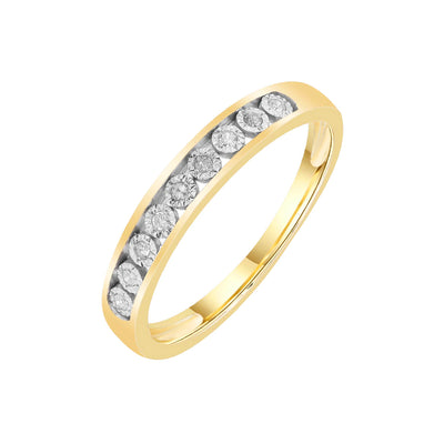 9K Yellow Gold Tdw. 0.05ct Diamond Band Ring - 20713690 - H&H Jewellery Pty Ltd