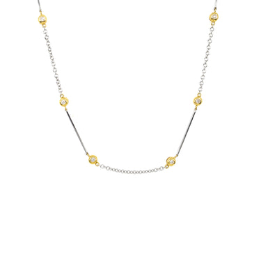 18K White and Yellow Gold Diamond Tdw 0.45ct Solid Chain - 20719586 - H&H Jewellery Pty Ltd