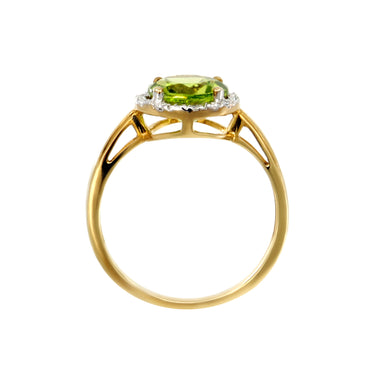9K Yellow Gold Peridot and Diamond Ring - 20691653 - H&H Jewellery Pty Ltd