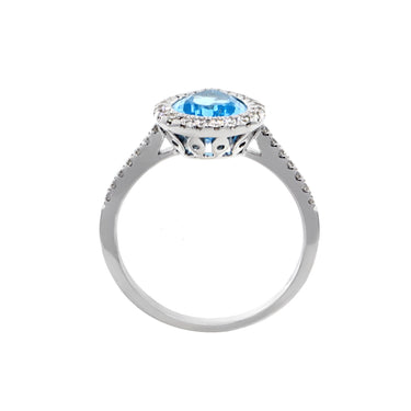 18K White Gold 2.00ct Blue Topaz and Diamond Ring - 20690809 - H&H Jewellery Pty Ltd