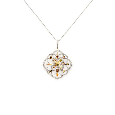 18K White Gold Fancy and White Diamond Tdw 3.9ct Pendant - 20493387 - H&H Jewellery Pty Ltd