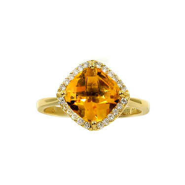 9K Yellow Gold 1.58ct Citrine and Diamond Ring - 20553722 - H&H Jewellery Pty Ltd