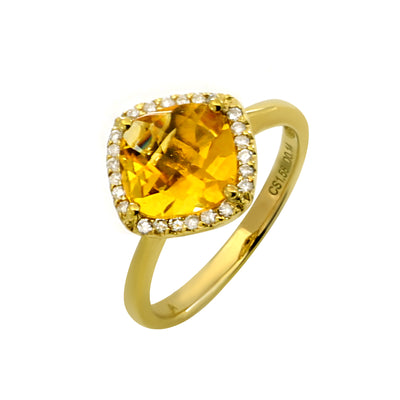 9K Yellow Gold 1.58ct Citrine and Diamond Ring - 20553722 - H&H Jewellery Pty Ltd
