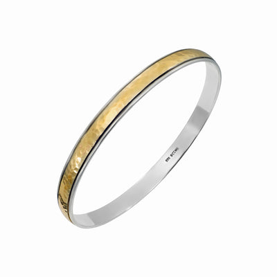 9K Yellow Gold and Silver Filled Pattern Bangle  | Gold and Diamond Bangles Melbourne | Gold and Diamond Bangles Australia | H&H Jewellery