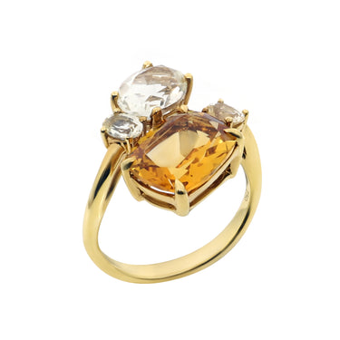 18K Yellow Gold 2.47ct Citrine And Gemstones Ring - 20636920 - H&H Jewellery Pty Ltd