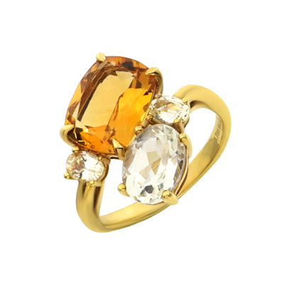 18K Yellow Gold 2.47ct Citrine And Gemstones Ring - 20636920 - H&H Jewellery Pty Ltd