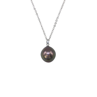 18K White Gold Tahitian Pearl Pendant - 20452223 - H&H Jewellery Pty Ltd