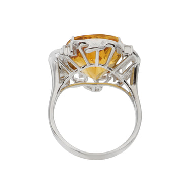 18K White Gold 10.88ct Citrine and Diamond Ring - 20477233 - H&H Jewellery Pty Ltd