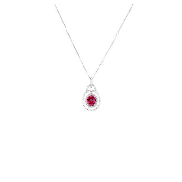 18K White Gold 1.15ct Pink Sapphire And Diamond Pendant | Sapphire Necklaces & Pendants Melbourne | Sapphire Necklaces & Pendants Australia | H&H Jewellery