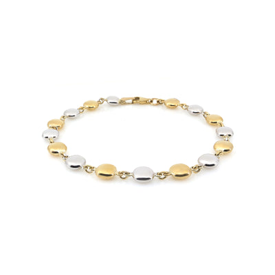 9K Yellow and White Cushion Shape Gold Bracelet  | Gold Bracelet Melbourne | Gold Bracelet Australia | H&H Jewellery