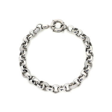 9K White Gold Solid CZ Belcher Bracelet  | Gold Bracelet Melbourne | Gold Bracelet Australia | H&H Jewellery