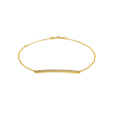 9K Gold Cubic Zirconia Bar Bracelet  | Gold and Diamond Bracelet Melbourne | Gold and Diamond Bracelet Australia | H&H Jewellery