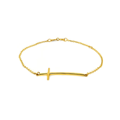 9K Gold Cross Bracelet - 20731199 - H&H Jewellery Pty Ltd
