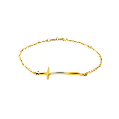 9K Gold Cross Bracelet | Gold and Diamond Bracelet Melbourne | Gold and Diamond Bracelet Australia | H&H Jewellery