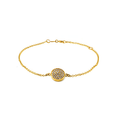 9K Gold Cubic Zirconia Disc Bracelet  | Gold and Diamond Bracelet Melbourne | Gold and Diamond Bracelet Australia | H&H Jewellery