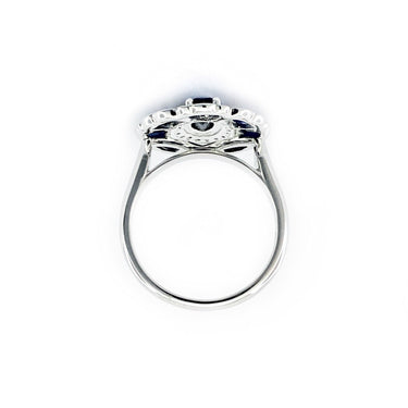 9K White Gold Sapphire and Diamond Ring - 20708634 - H&H Jewellery Pty Ltd