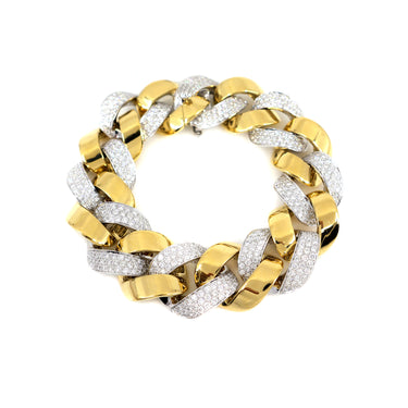18K Yellow and White Gold Tdw 7.20ct Bracelet | Gold and Diamond Tennis Bracelet Melbourne | Gold and Diamond Tennis Bracelet Australia | H&H Jewellery
