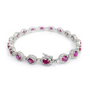 18K White Gold 6.41ct Ruby and Diamond Bracelet - 20640088 - H&H Jewellery Pty Ltd