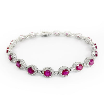 18K White Gold 6.41ct Ruby and Diamond Bracelet - 20640088 - H&H Jewellery Pty Ltd