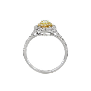 18K White Gold Yellow Diamond Ring | Diamond Rings Melbourne | Engagement Rings Melbourne | Wedding Rings Melbourne | H&H Jewellery