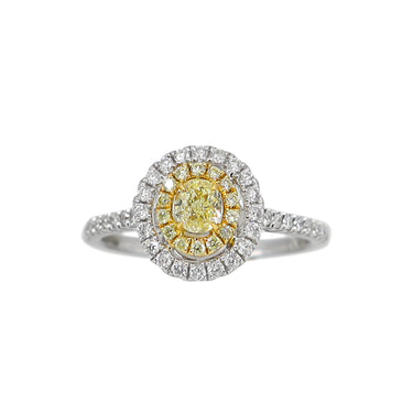 18K White Gold Yellow Diamond Ring | Diamond Rings Melbourne | Engagement Rings Melbourne | Wedding Rings Melbourne | H&H Jewellery