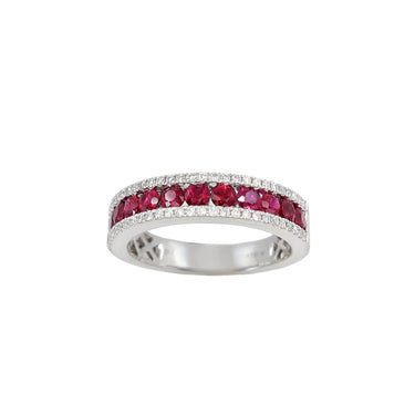 18K White Gold 0.94ct Ruby and Diamond Ring -20736019
