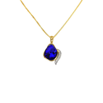 18K Yellow Gold Solid Black Opal and Diamond Pendant | Opal Jewellery Australia | Opal Engagement Rings | Opal Engagement Rings Melbourne | Opal Engagement Rings Australia | H&H Jewellery