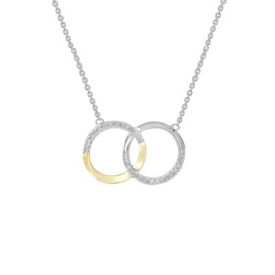9K White and Yello Gold Tdw. 0.10ct Diamond Pendant - 20705015 - H&H Jewellery Pty Ltd